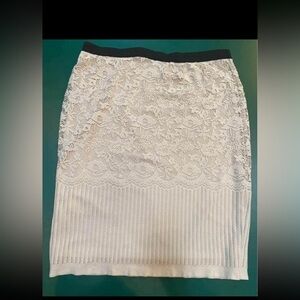 Women’s H&M Stretchy Skirt with Crochet Overlay, Size Large